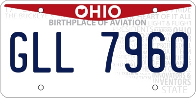 OH license plate GLL7960