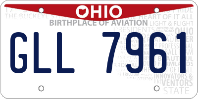 OH license plate GLL7961