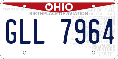 OH license plate GLL7964