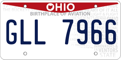 OH license plate GLL7966