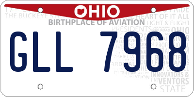 OH license plate GLL7968