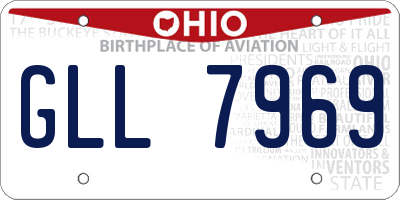 OH license plate GLL7969