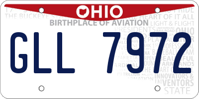OH license plate GLL7972