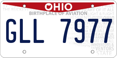 OH license plate GLL7977