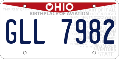 OH license plate GLL7982