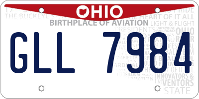 OH license plate GLL7984