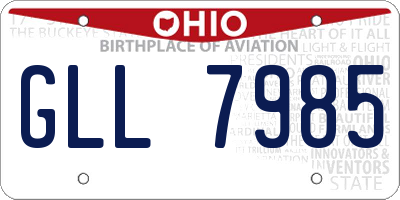 OH license plate GLL7985