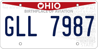 OH license plate GLL7987