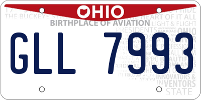 OH license plate GLL7993