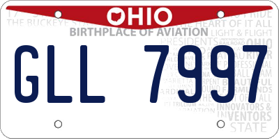 OH license plate GLL7997