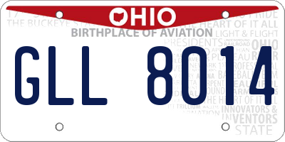 OH license plate GLL8014
