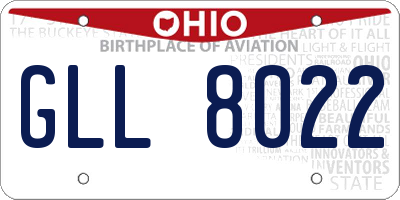 OH license plate GLL8022
