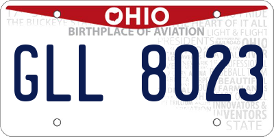 OH license plate GLL8023