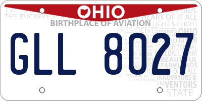 OH license plate GLL8027
