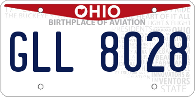 OH license plate GLL8028