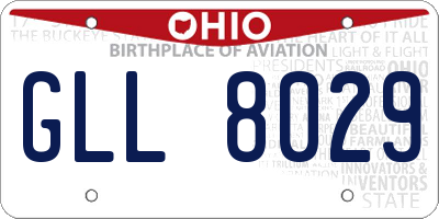 OH license plate GLL8029