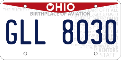 OH license plate GLL8030