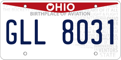 OH license plate GLL8031