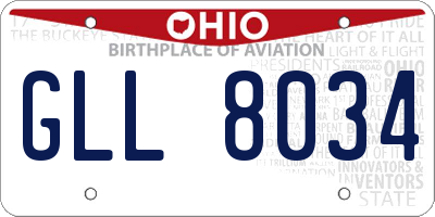 OH license plate GLL8034