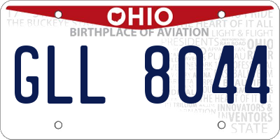 OH license plate GLL8044