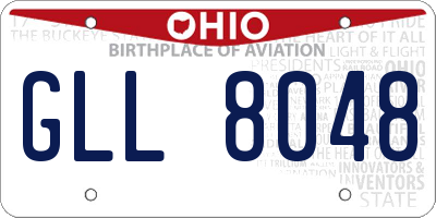 OH license plate GLL8048