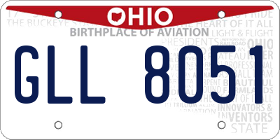 OH license plate GLL8051