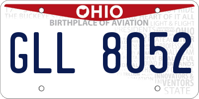 OH license plate GLL8052