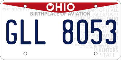 OH license plate GLL8053