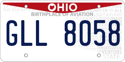 OH license plate GLL8058
