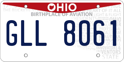 OH license plate GLL8061