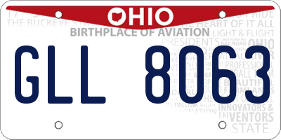 OH license plate GLL8063