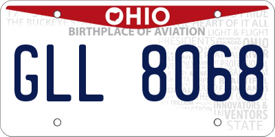 OH license plate GLL8068