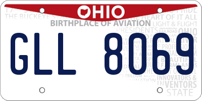 OH license plate GLL8069