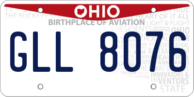 OH license plate GLL8076