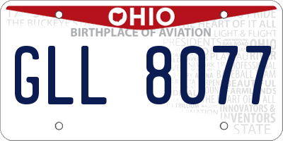 OH license plate GLL8077