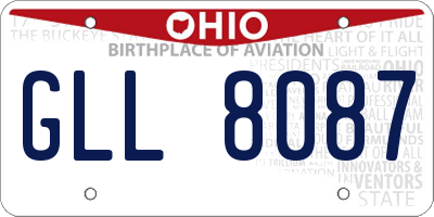 OH license plate GLL8087