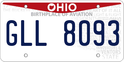OH license plate GLL8093