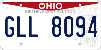OH license plate GLL8094