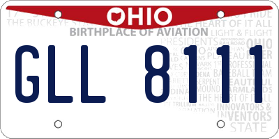 OH license plate GLL8111
