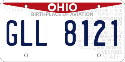 OH license plate GLL8121