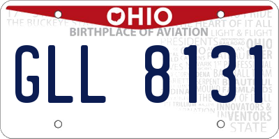 OH license plate GLL8131