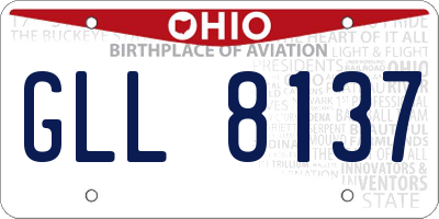 OH license plate GLL8137