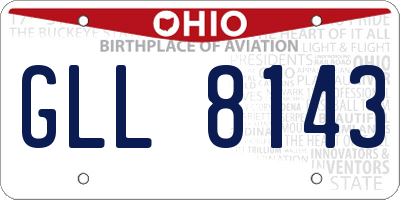 OH license plate GLL8143