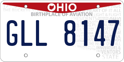 OH license plate GLL8147