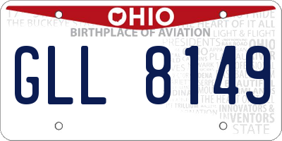 OH license plate GLL8149