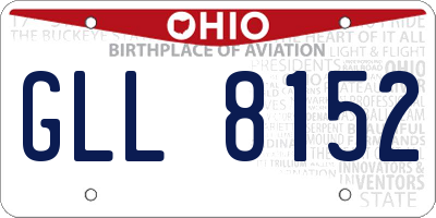 OH license plate GLL8152