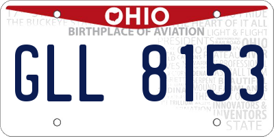 OH license plate GLL8153