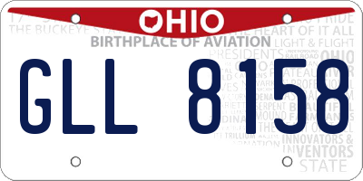 OH license plate GLL8158