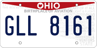 OH license plate GLL8161