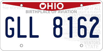 OH license plate GLL8162